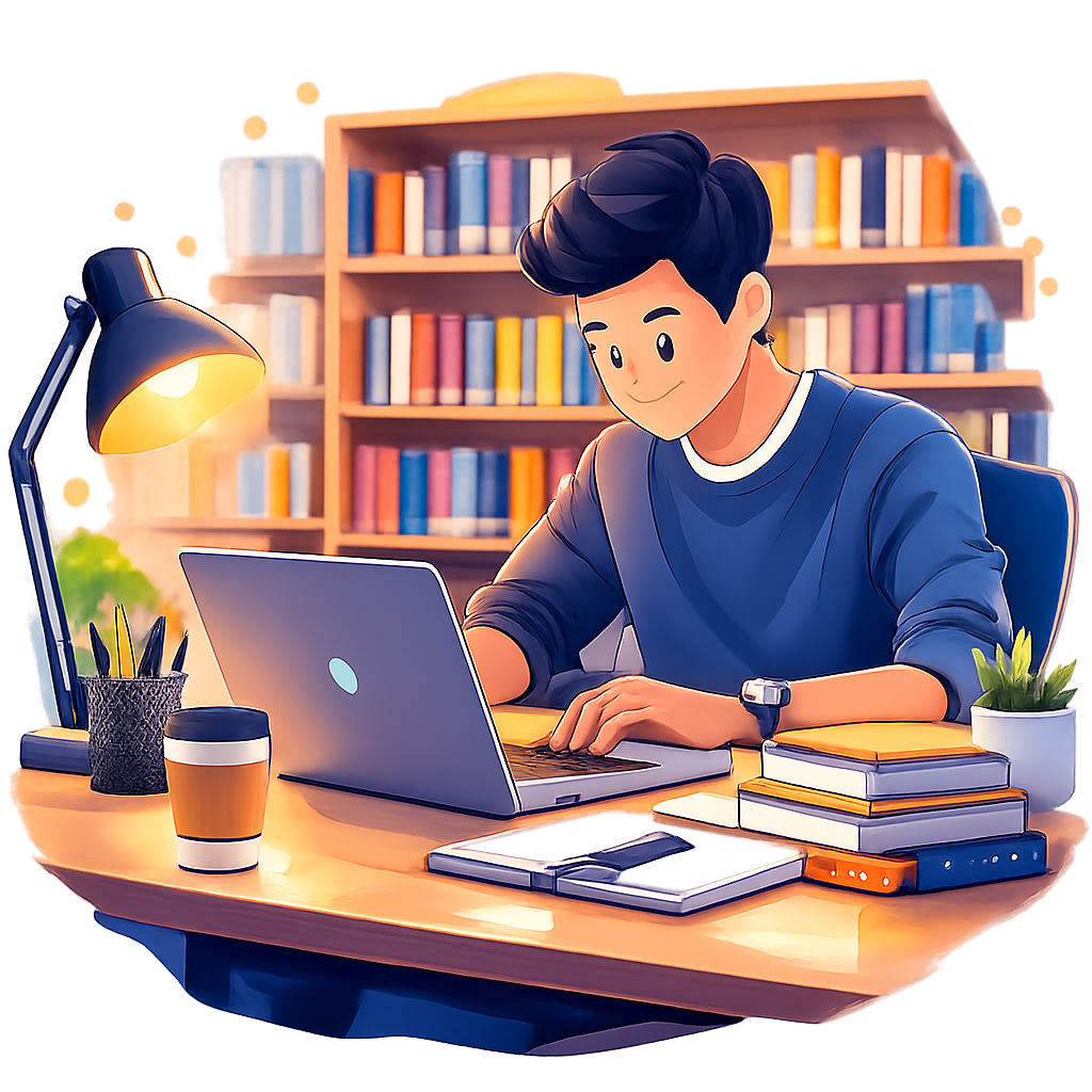 Student preparing for online exam with professional help