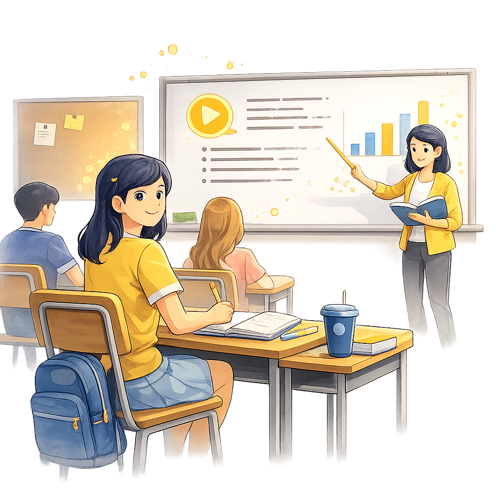 Student preparing for TOEFL exam