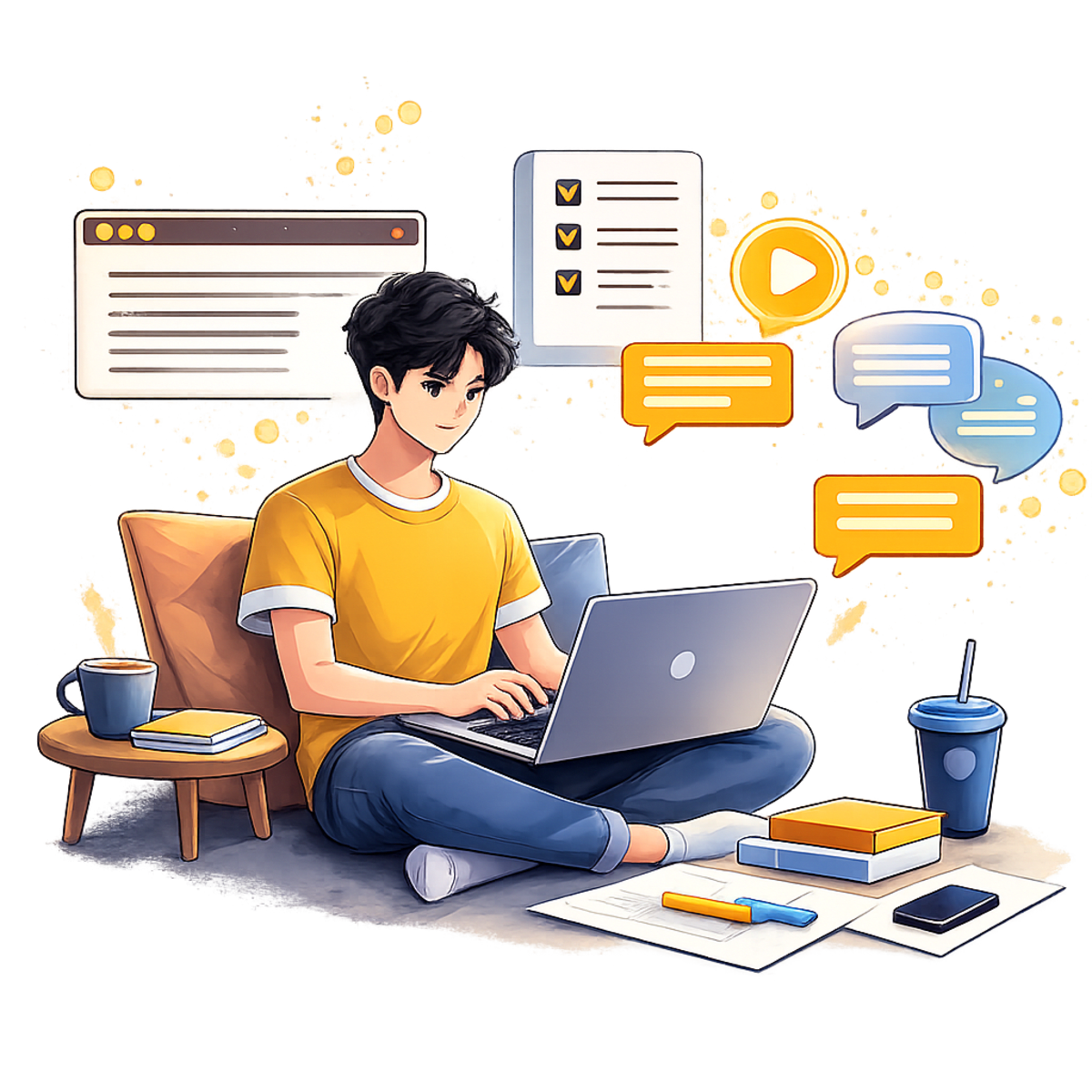 Online exam help promotional image - Intellctras