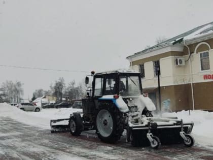 В подмосковной Кашире ликвидируют последствия снегопада