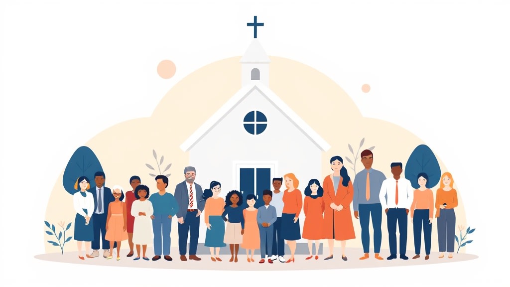 Multi-ethnic, multi-generational church families organized into three groups