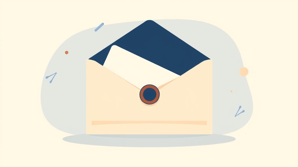 Stacked envelopes with one opened envelope visible, representing the flow of communication