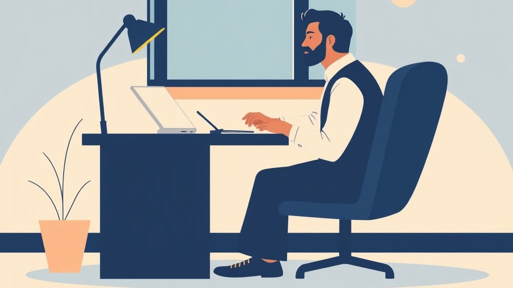 A friendly older white deacon chair sitting calmly on a soft cream sofa in a warm fellowship room holding one simple printed page and looking thoughtfully at it