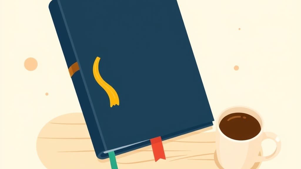 A friendly older white deacon sitting calmly at a simple wooden desk in a warm cream-walled study at home writing in an open planner book with handwritten household names and dates
