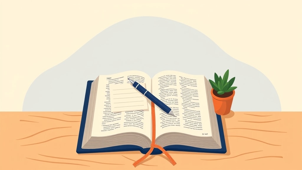 An open Bible on a wooden surface beside a single handwritten note card