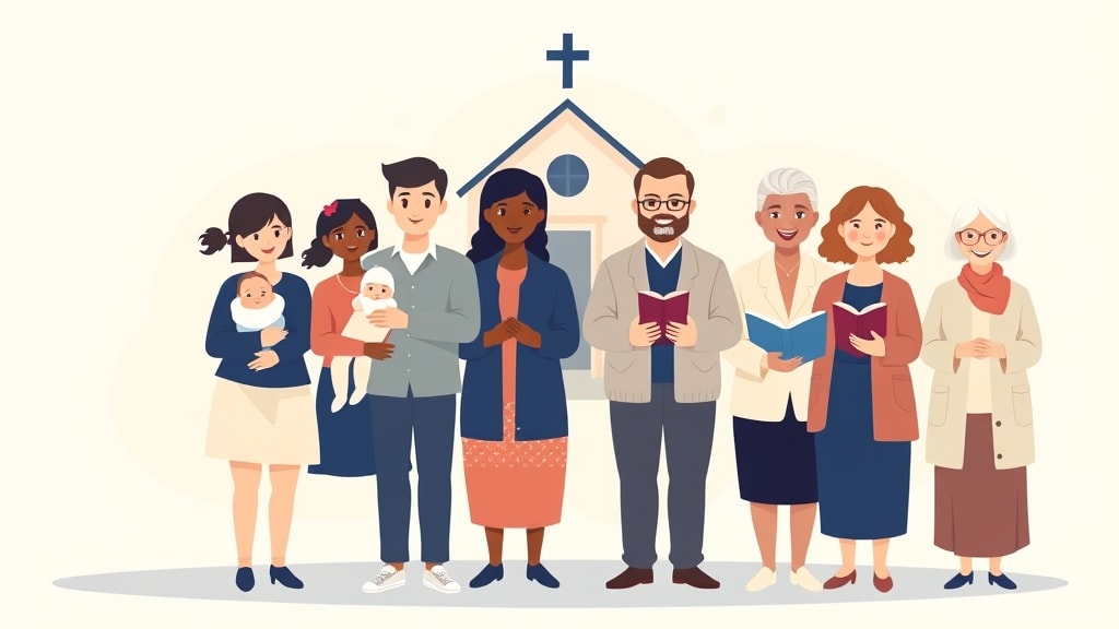 Multi-generational church members representing different life seasons
