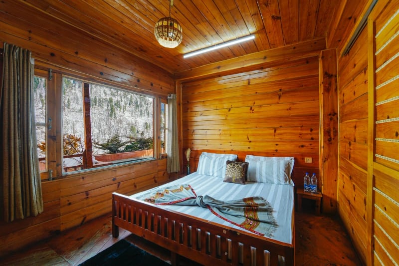 Traditional wooden room with carved details