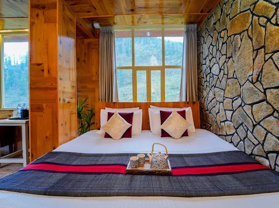 The aerial villa room with panoramic views