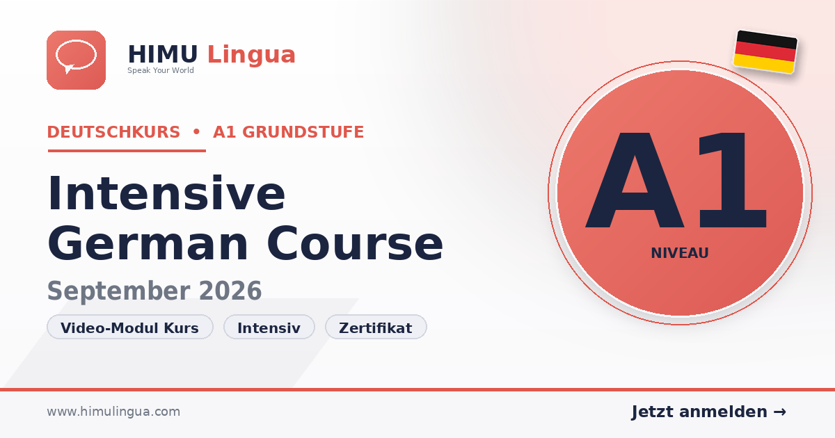 HIMU A1 Intensive German Course II  With one live session per month