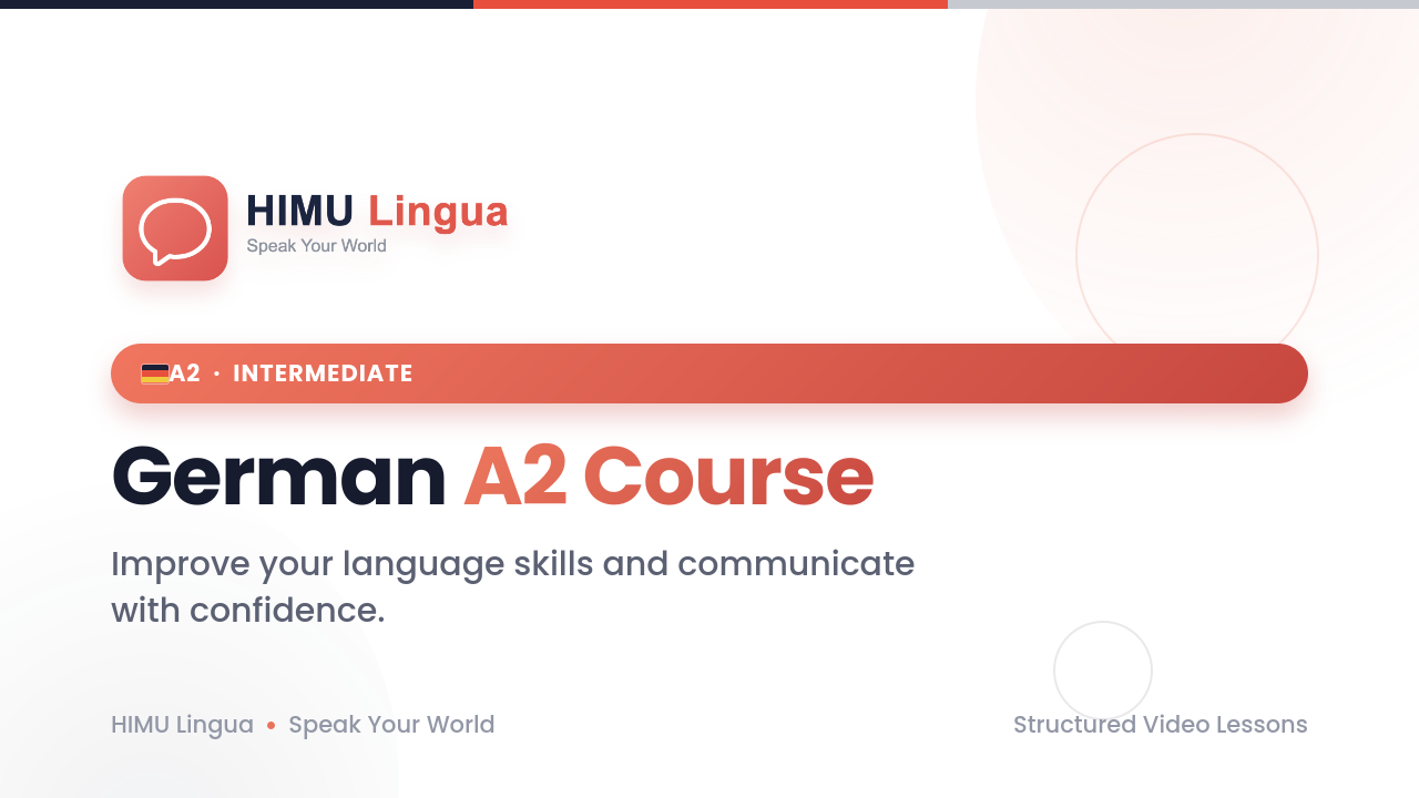 HIMU A2 Intensive German Course II With one live session per month