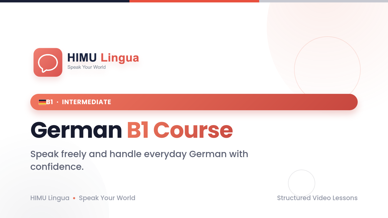 HIMU B1 Intensive German Course II With one live session per month