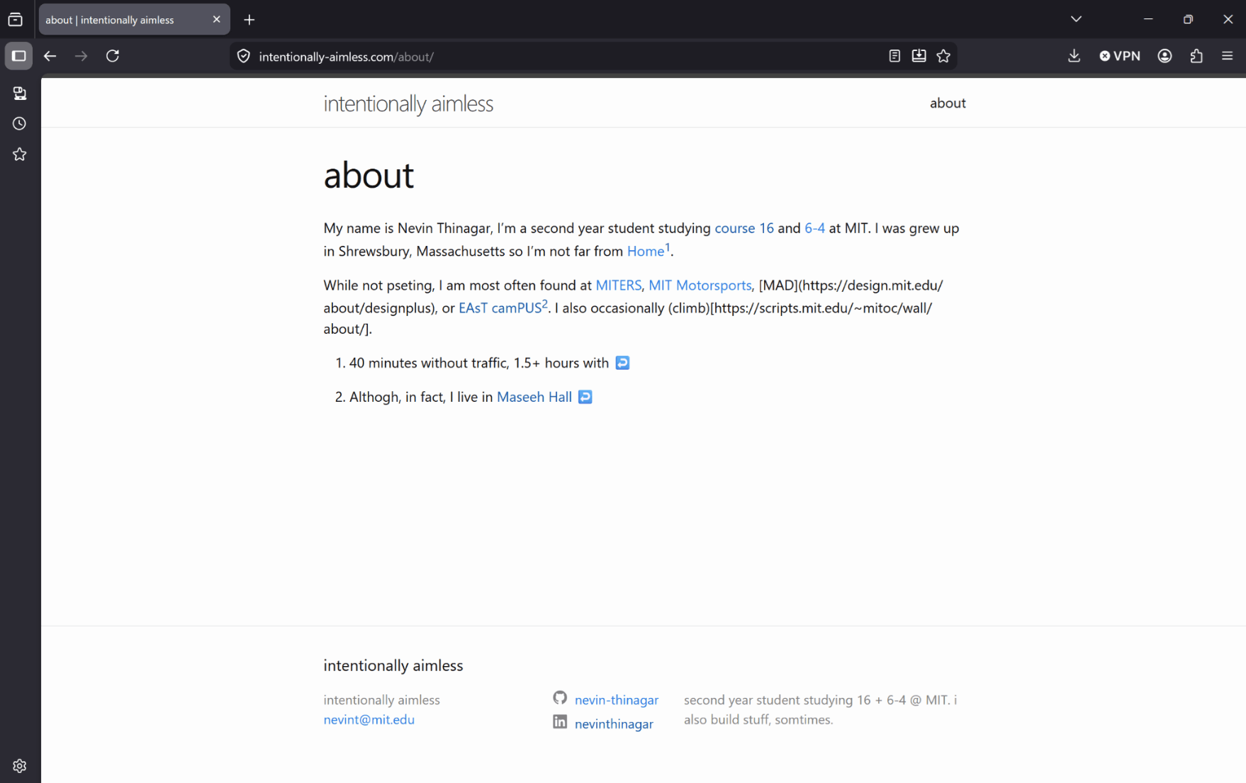 Website with dubious markdown formatting