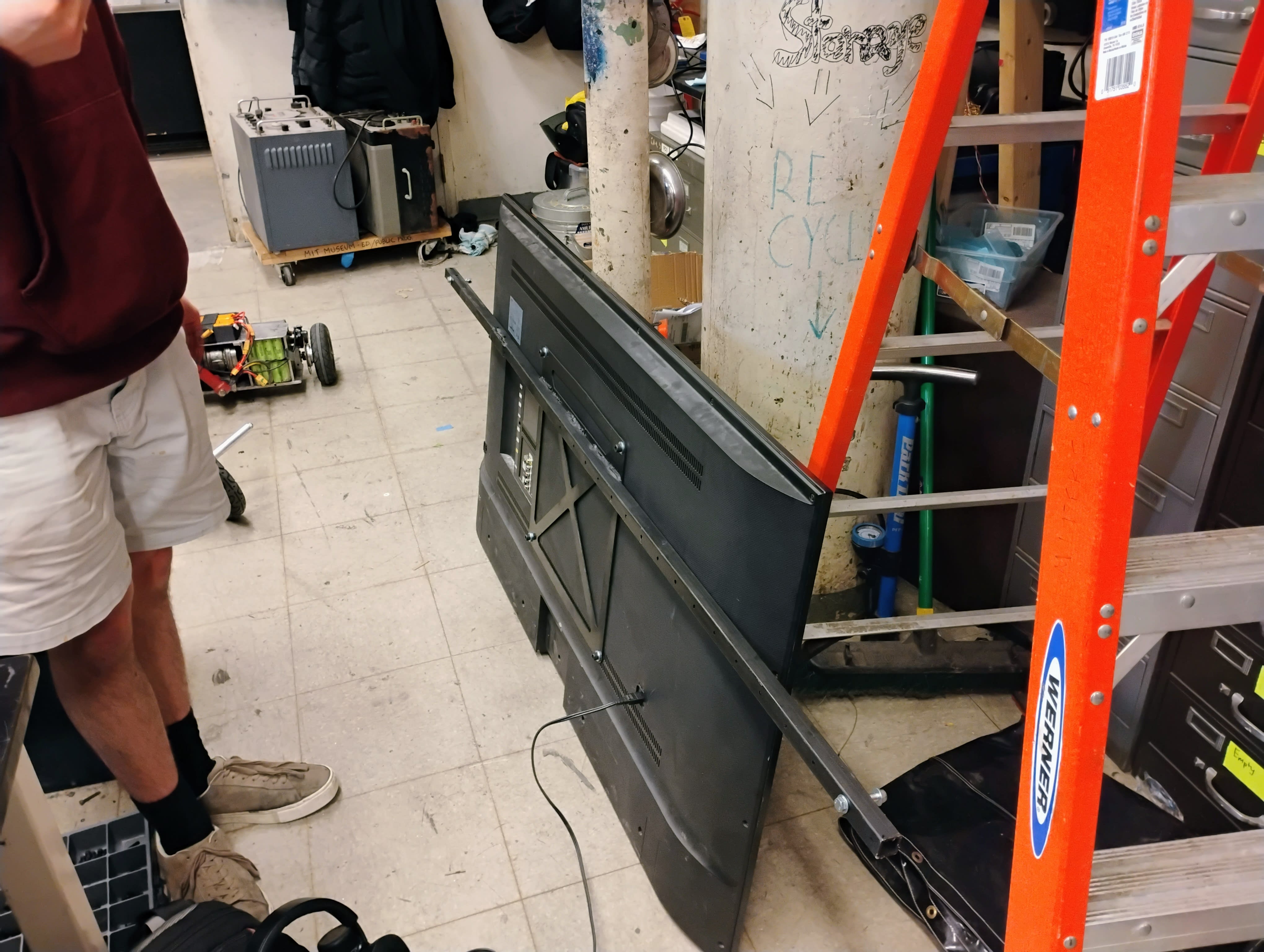 Plate attached to TV