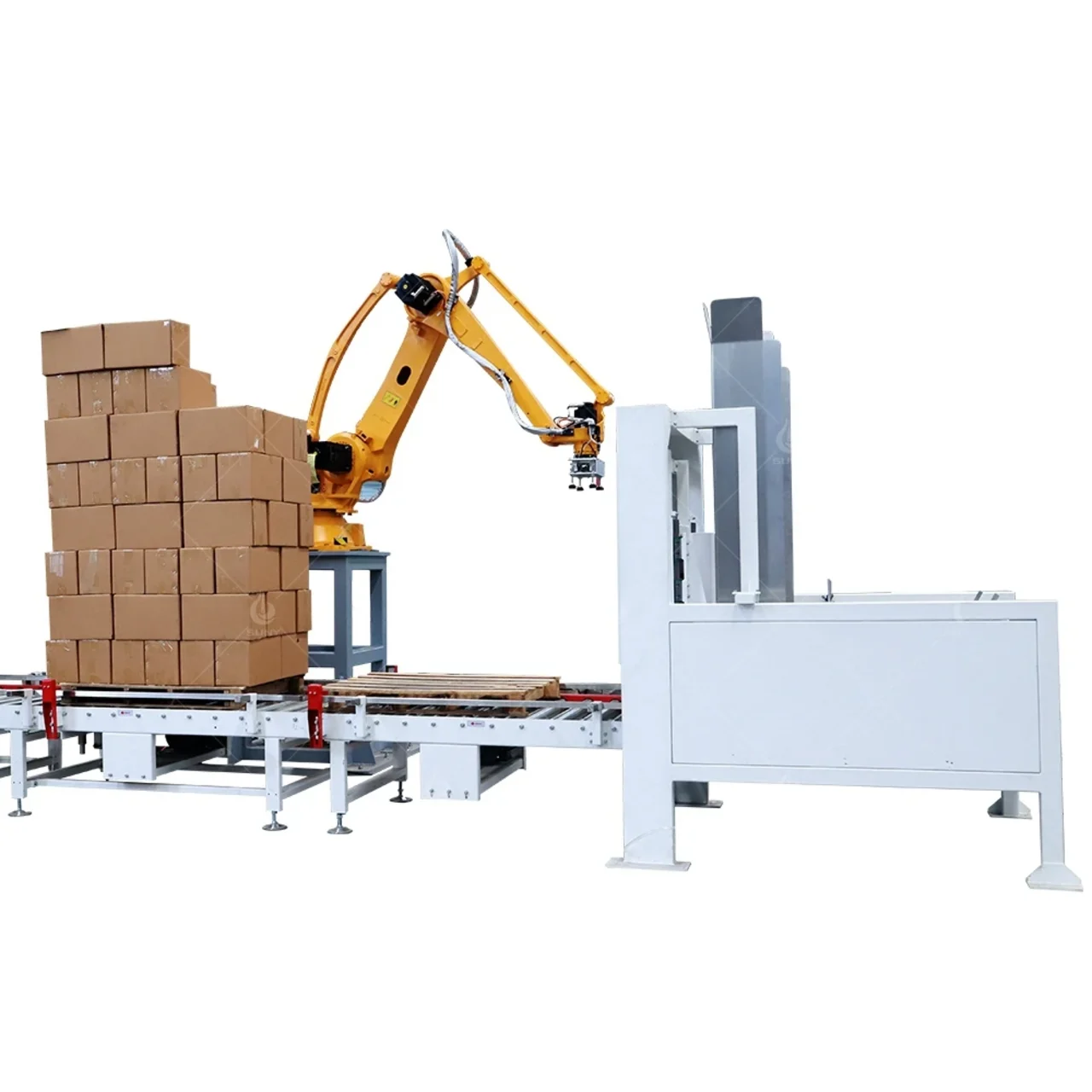 แกน Palletizing หุ่นยนต์/หุ่นยนต์ซ้อนและระบบ Palletizing เครื่อง Palletizer อุตสาหกรรม