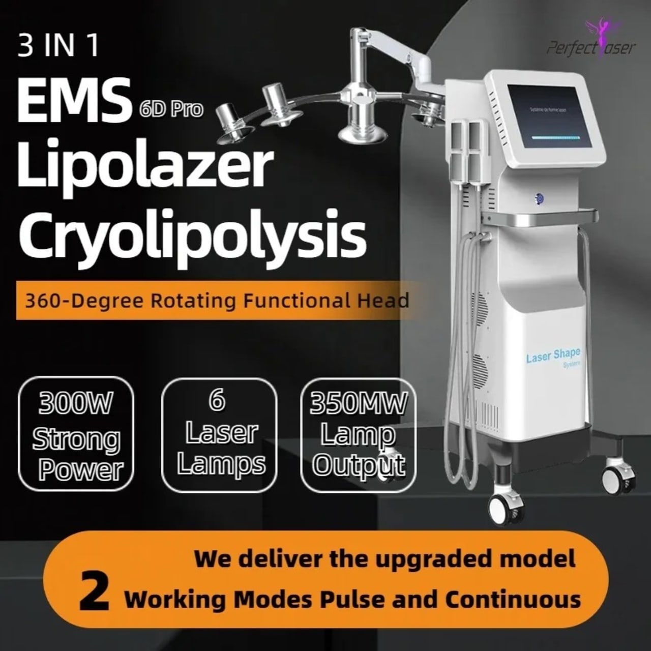 อุปกรณ์เลเซอร์ Lipo 6D เครื่องความงามลดความอ้วนแบบมืออาชีพ EMS pelangsing Badan กระชับรูปร่างกำจัดไขมันนวดกระชับสัดส่วน