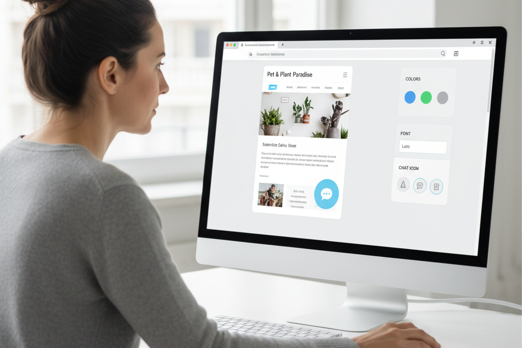 A friendly chatbot character answering a question, illustrating its ability to handle common customer inquiries