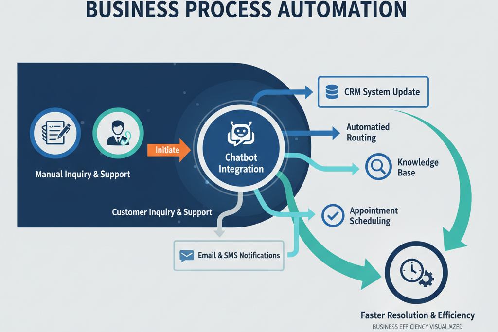 Bar chart showing a significant reduction in customer support tickets handled by humans after AI implementation