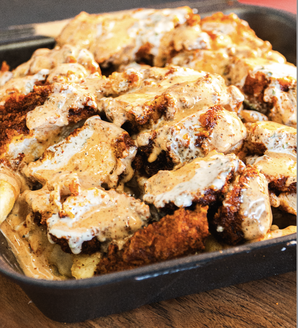 #5) HOT TENDERS OVER FRIES BOX 