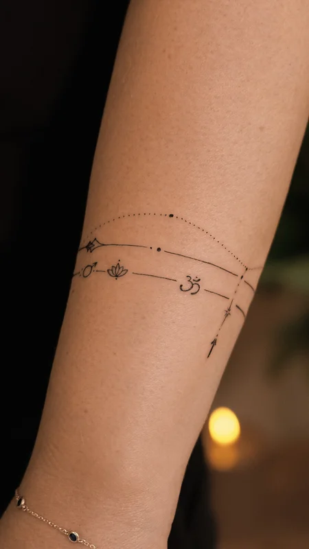 Тату браслет орнамент знак зодіаку скорпіон