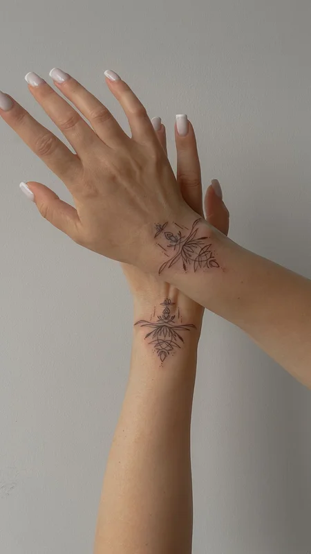 ornamental tattoo on hands