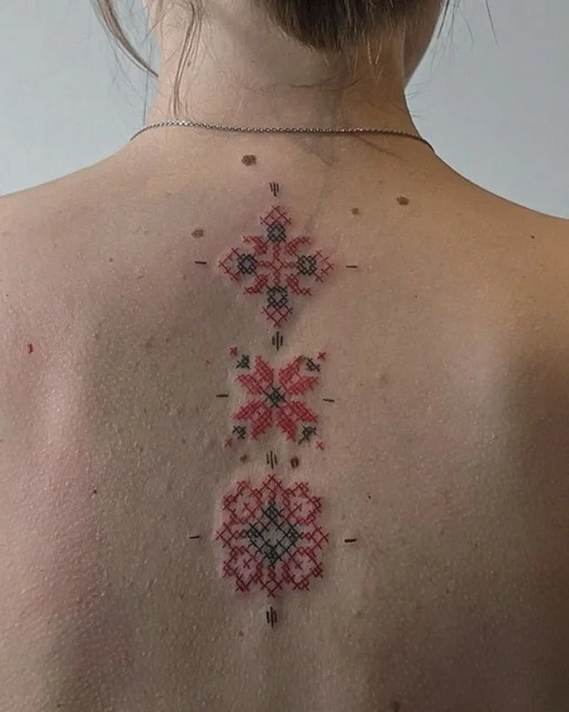 Embroidered back tattoo