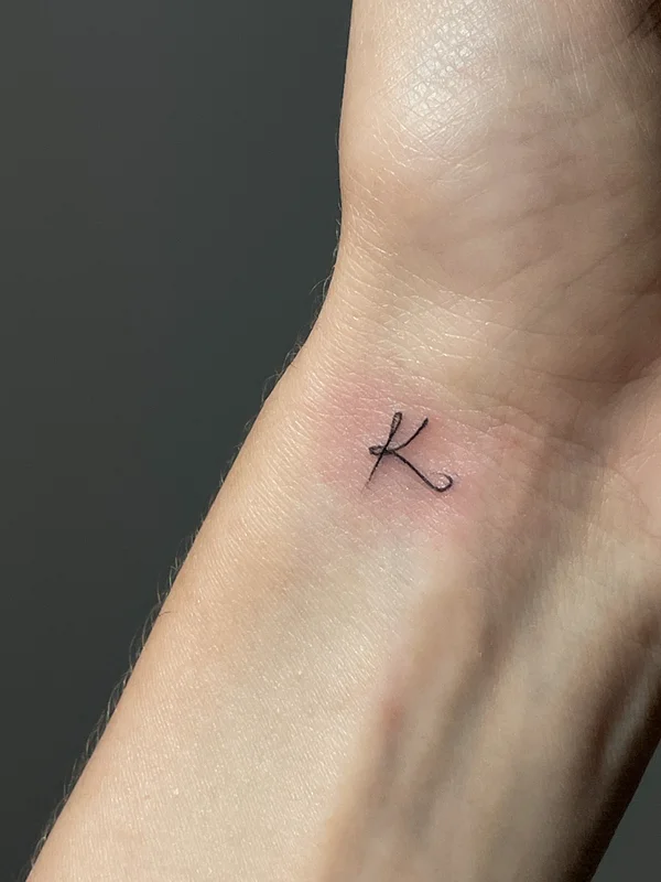 letter K mini tattoo