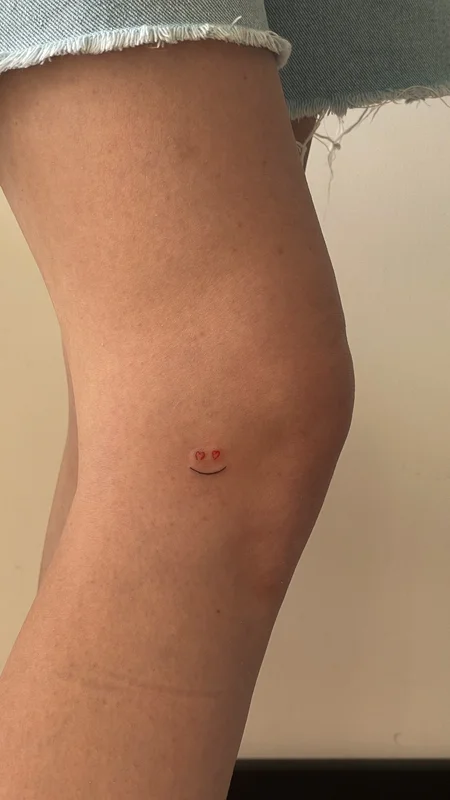 smile with hearts mini tattoo
