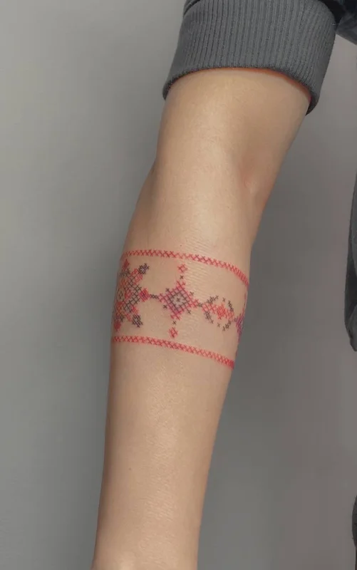 Tattoo bracelet Ukrainian embroidery