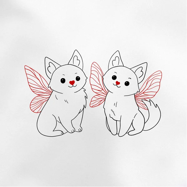 sketch of a mini tattoo with foxes