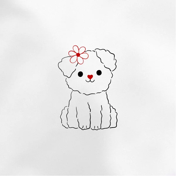 Maltipoo puppy mini tattoo sketch