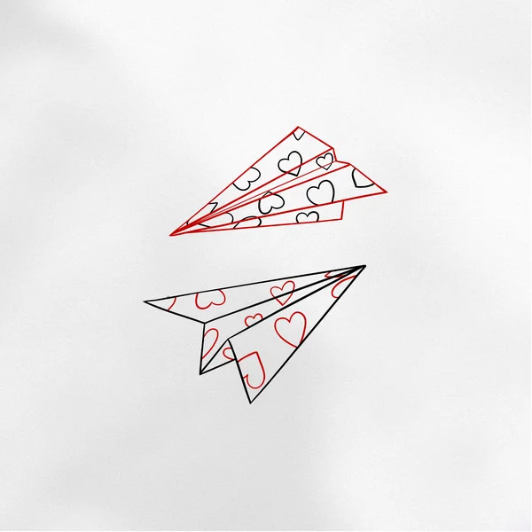 couple tattoo sketch Paper airplanes