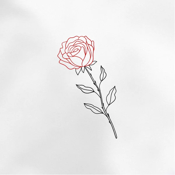 mini tattoo sketch of a rose