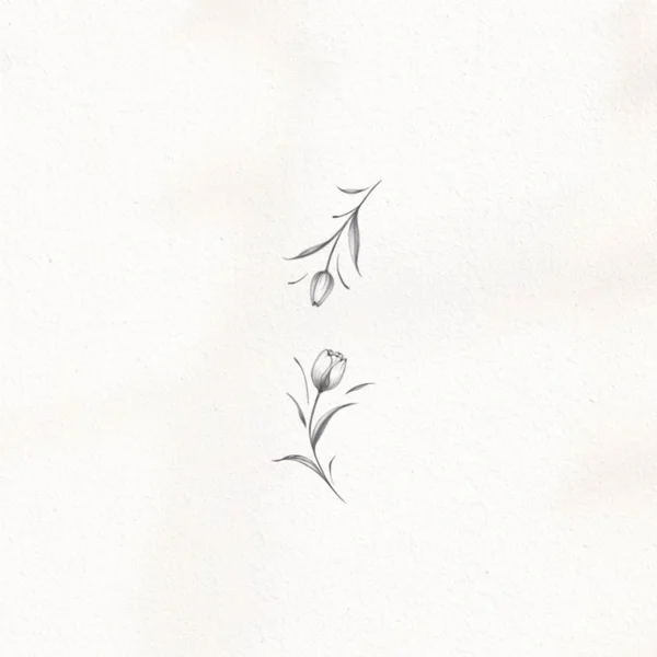 sketch of a tulip bracelet tattoo