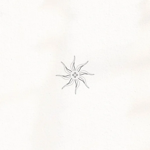 sketch of an ornamental tattoo with the sun