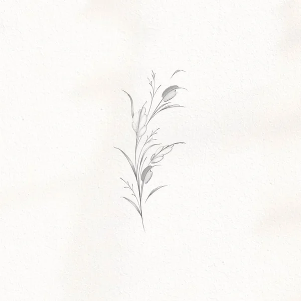 tattoo sketch of a branch and grass