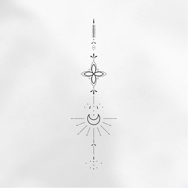 ornamental tattoo sketch with moon