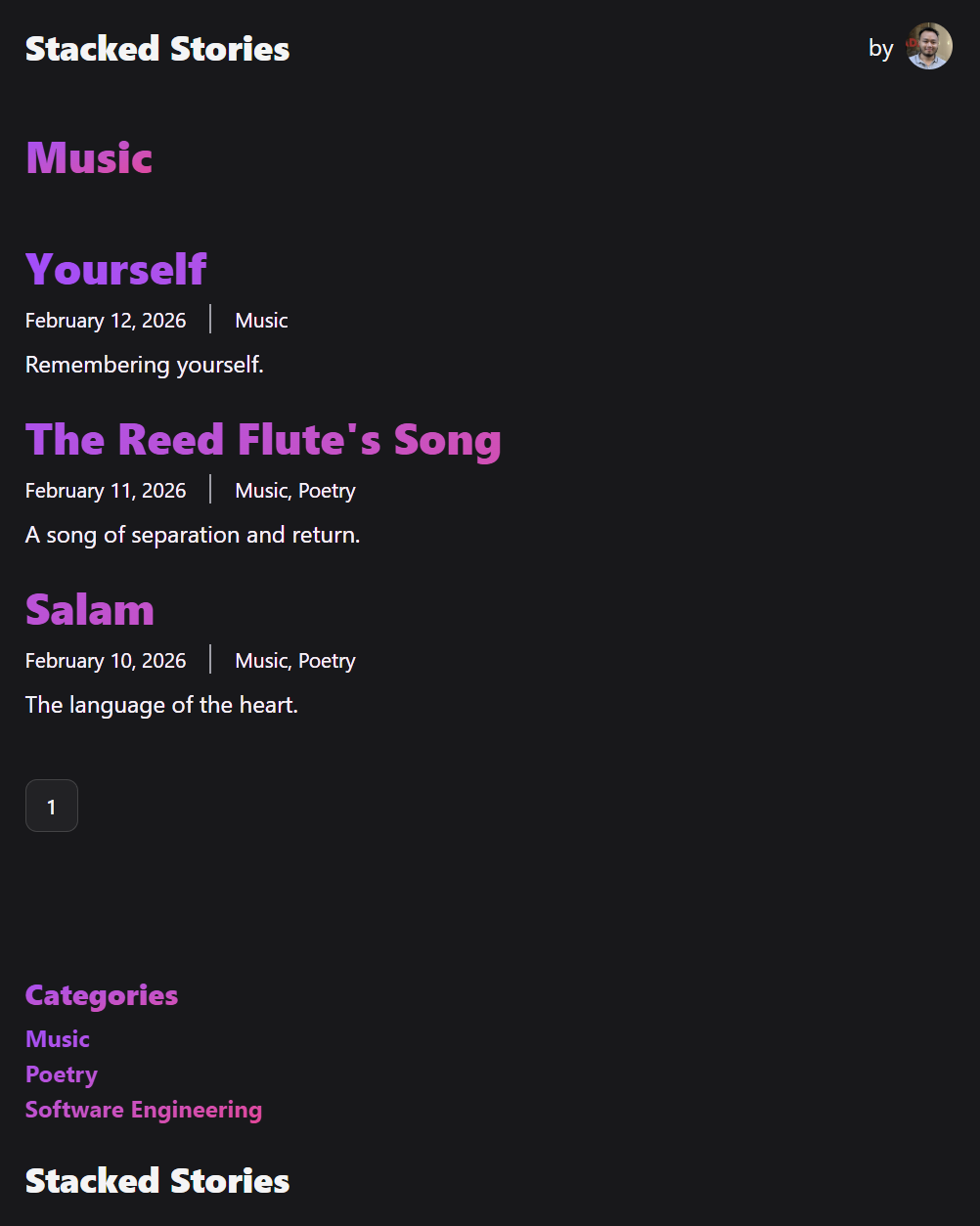 Music category filter screenshot