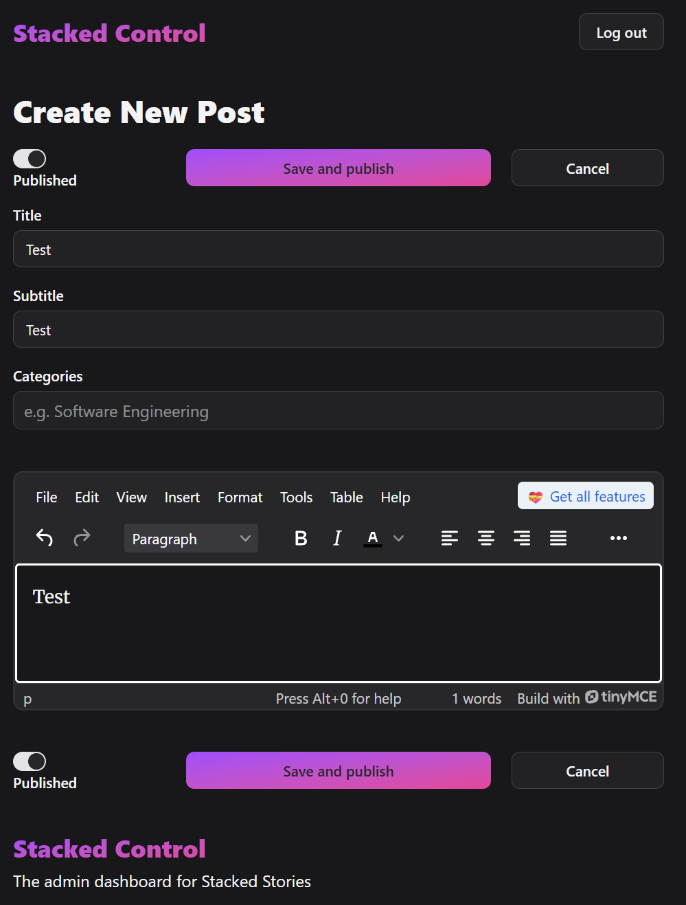 Dirty editor screenshot