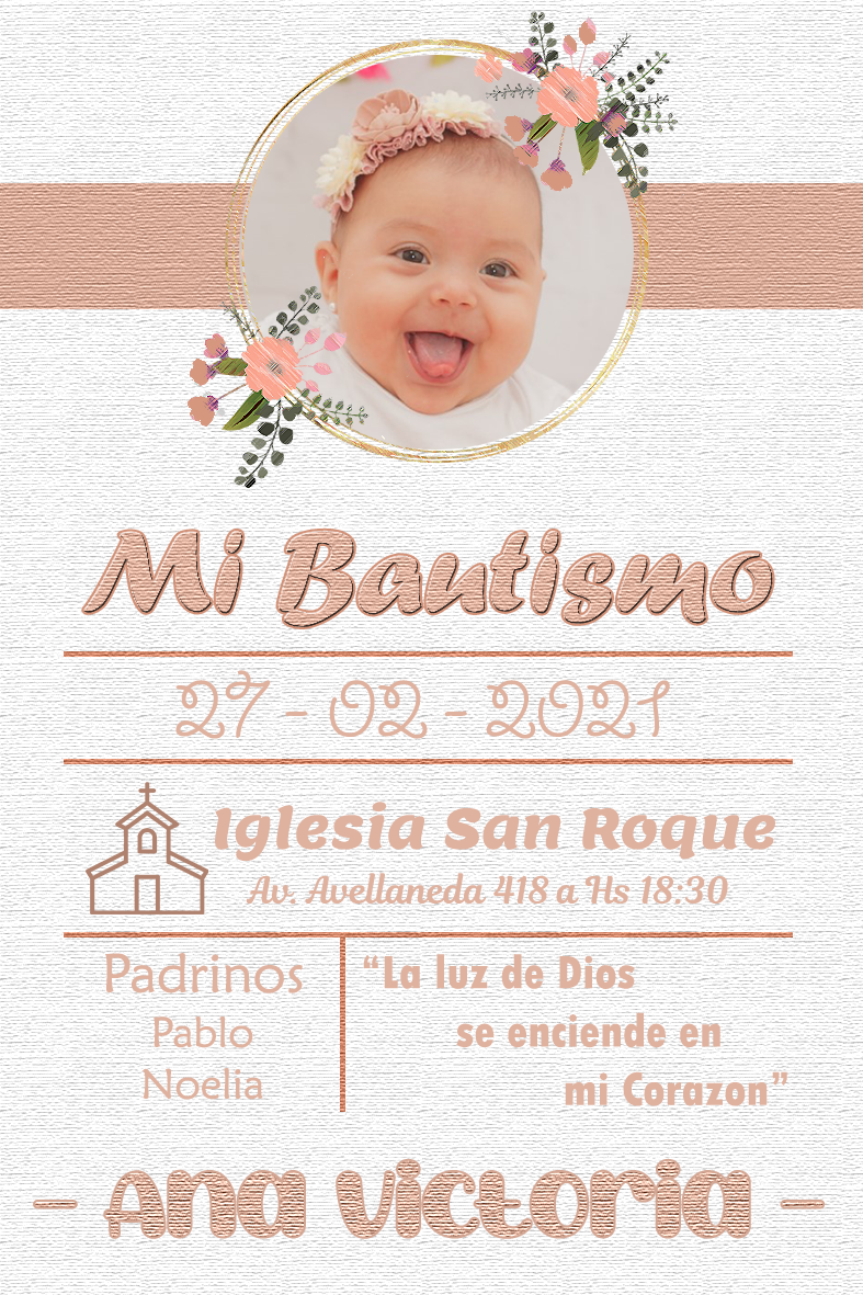 Ejemplo de invitación de Bautismo