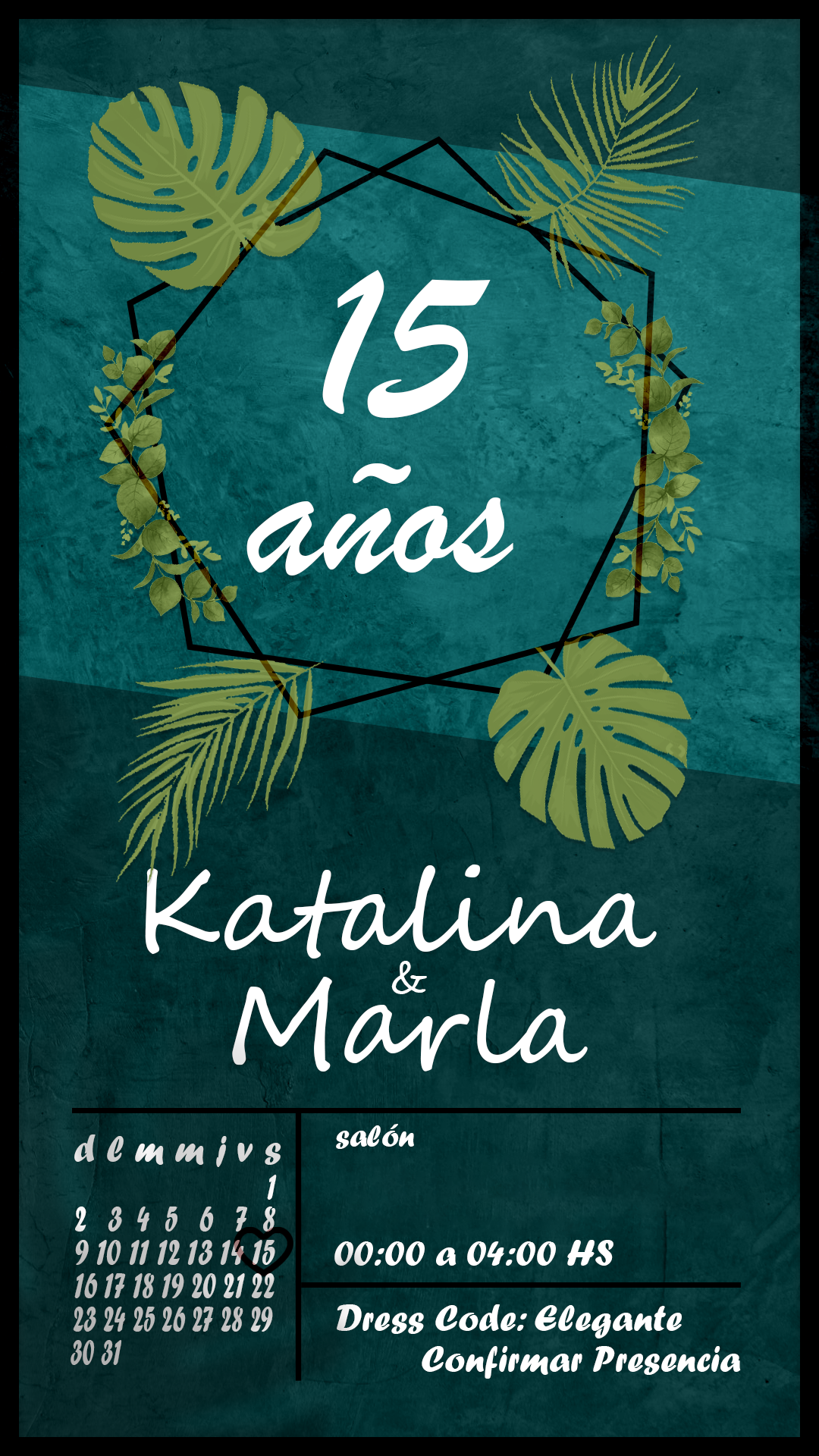 Ejemplo de invitación 15 años