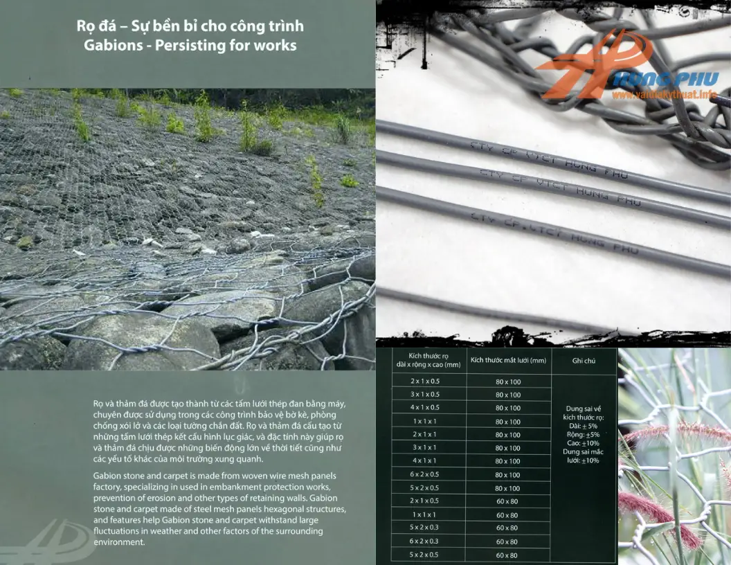 Giá Rọ Đá 2x1x0.5m - Hưng Phú sản xuất theo mọi quy cách dây đan