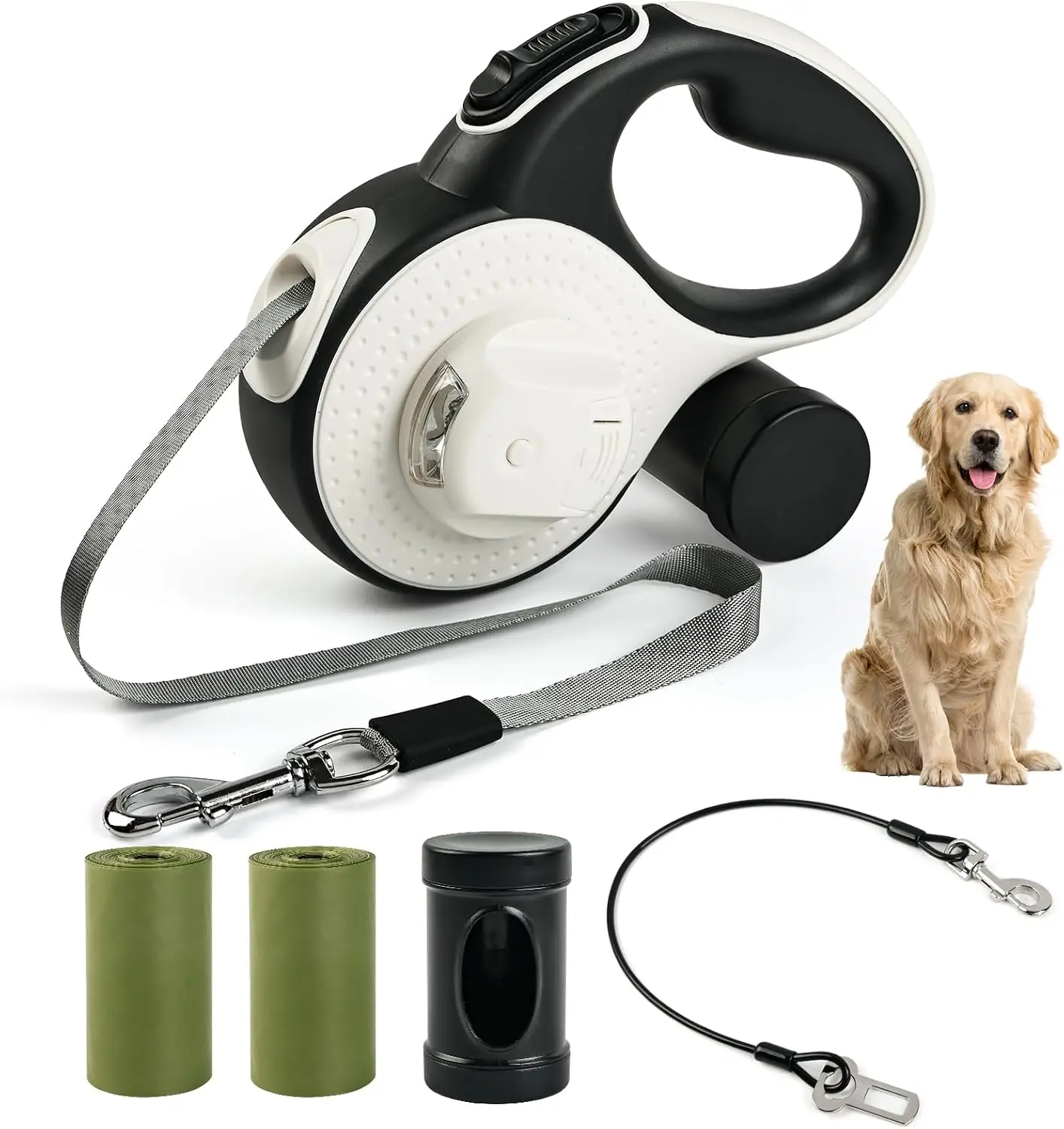 Heavy Duty Retractable Dog Leash for Large Dogs (100Lbs)