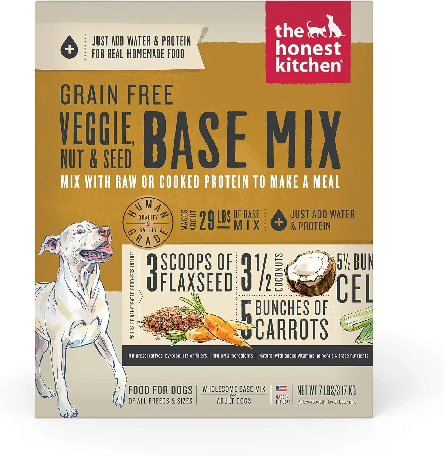 Honest Kitchen Human Grade Dehydrated Grain Free Veggie, Nut  Seed Base Mix for Dogs