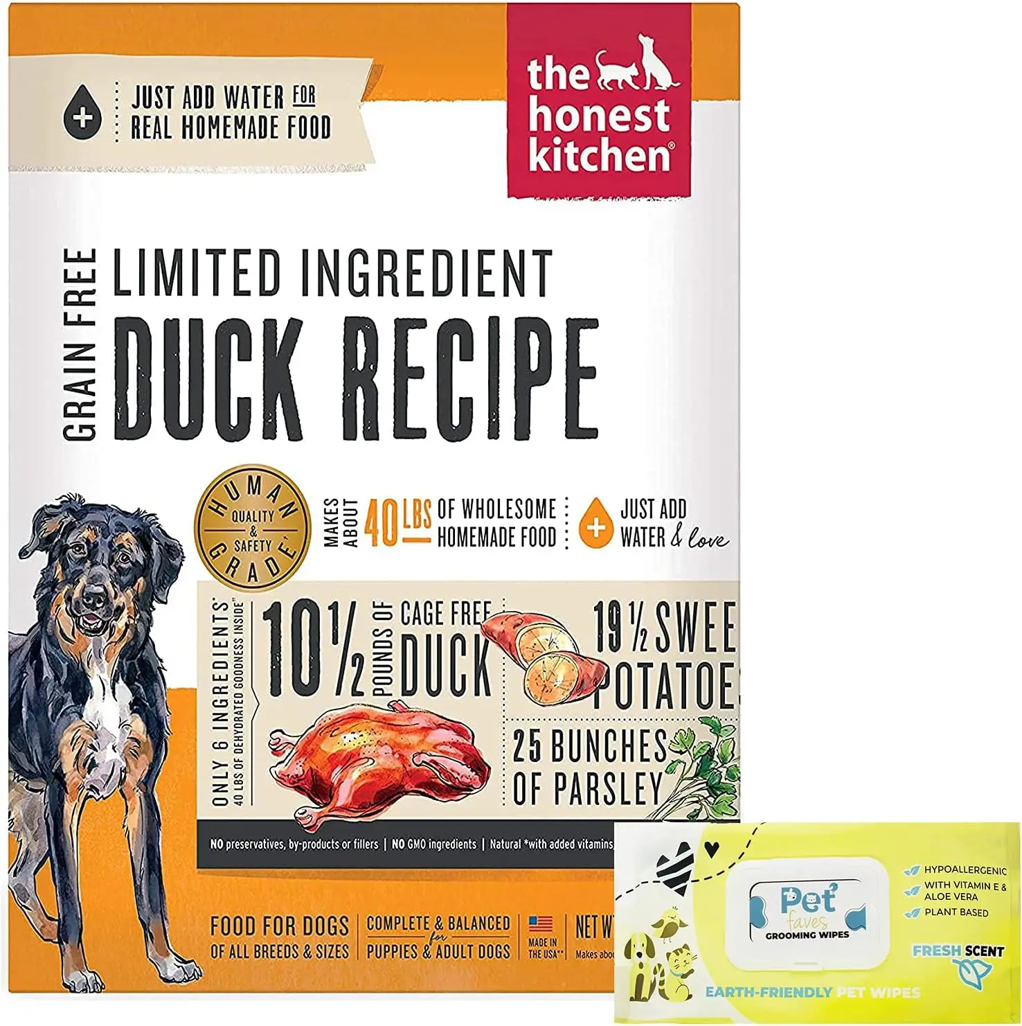 Honest Kitchen Dehydrated Grain Free Limited Ingredient Dog Food, Duck