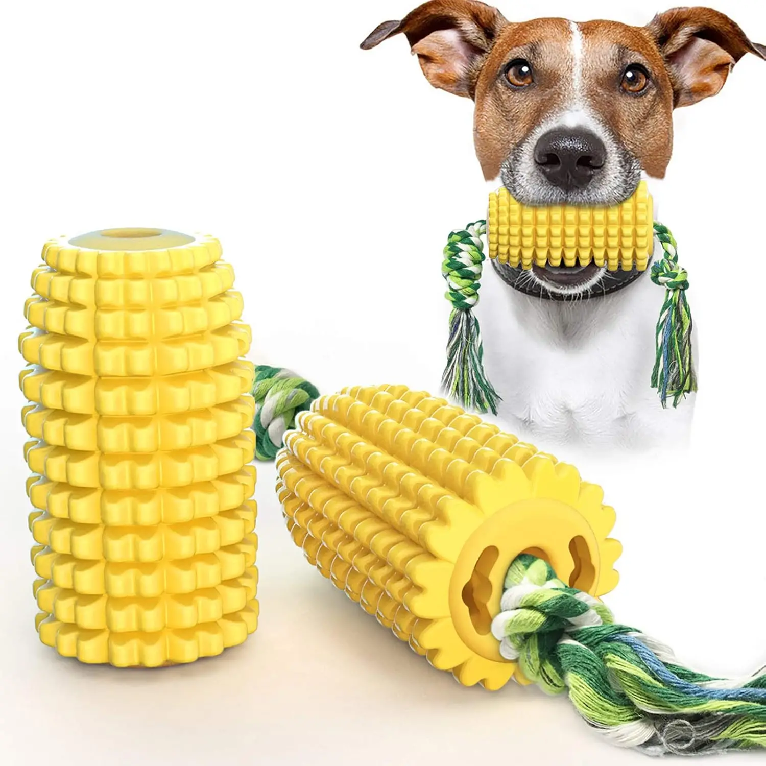 Dog Chew Toys, Puppy Toothbrush Clean Teeth Interactive Corn Toys