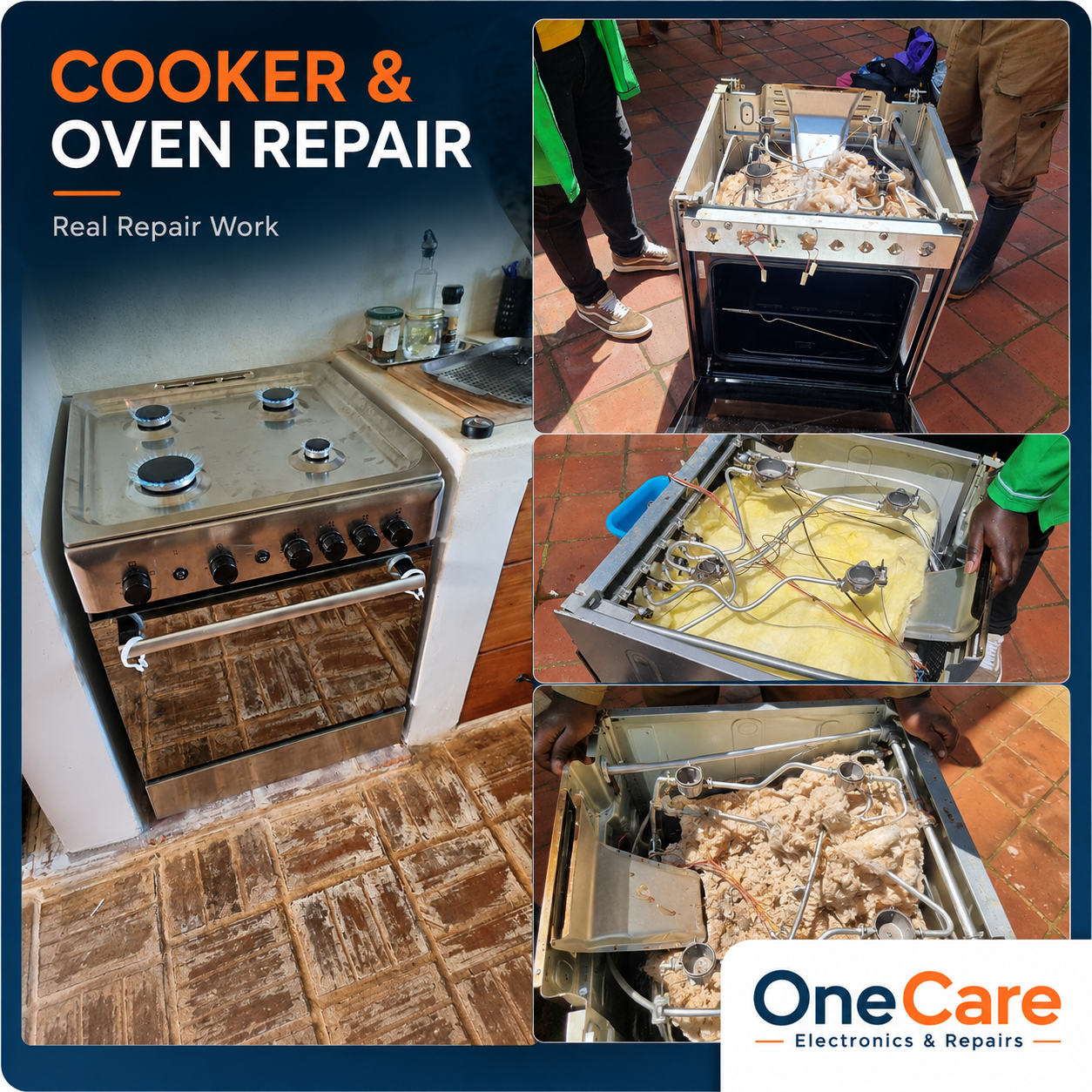 Real cooker and oven repair work by OneCare Electronics and Repairs