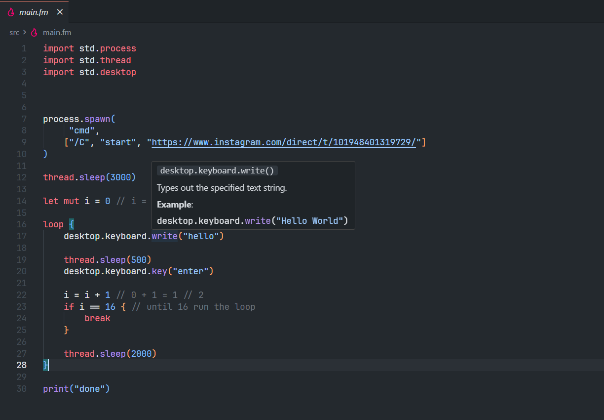 Flame Code Suggestions
