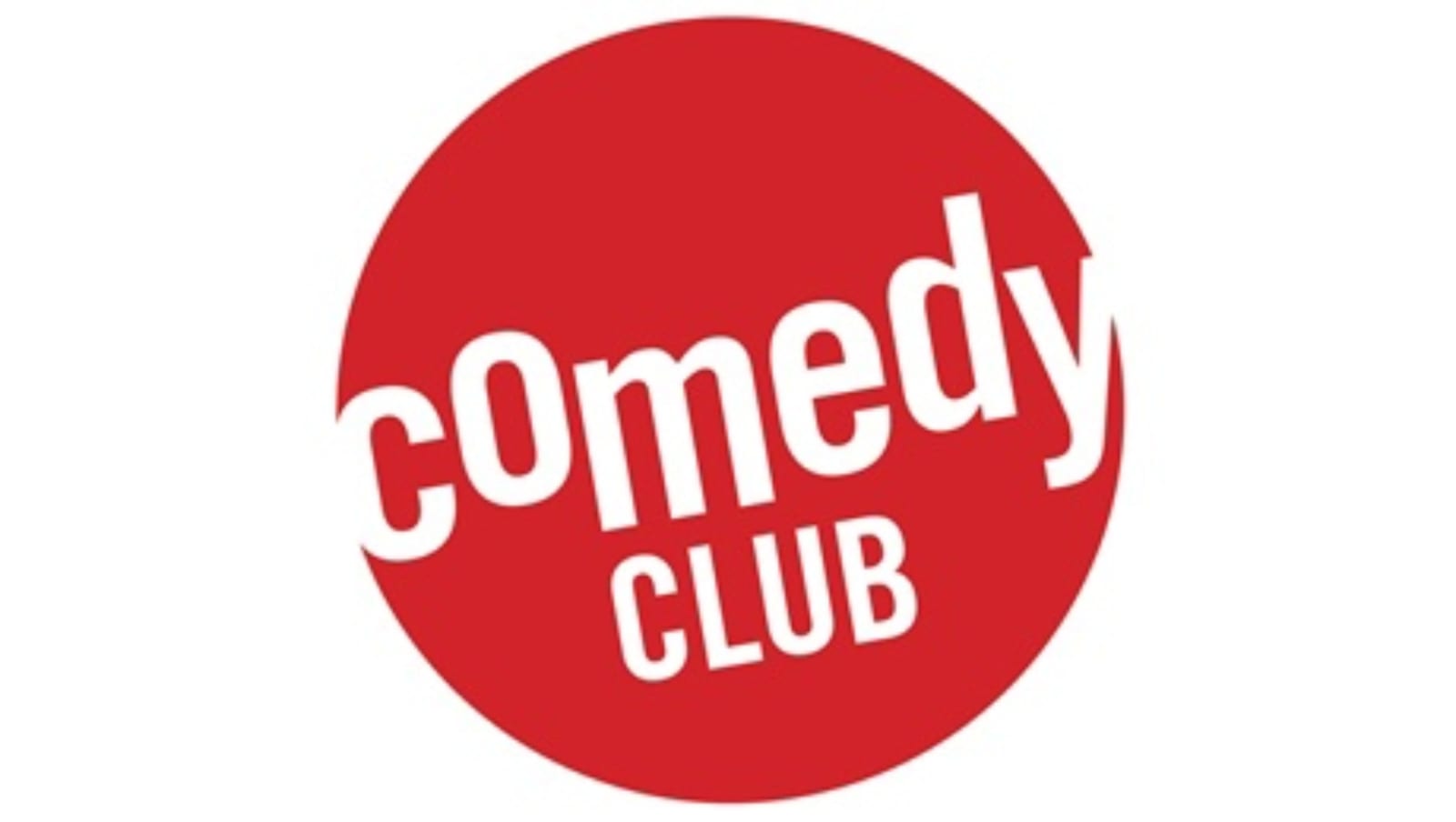 Round red logo bearing the words 'cOmedy CLUB' in bold white lettering.