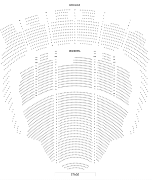 A seat map drawing of Kings Theatre with all seats in.