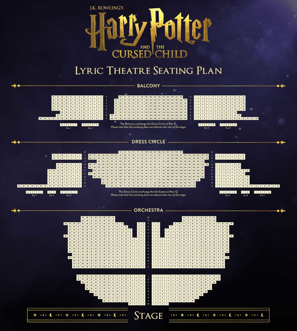 Harry Potter and the Cursed Child Seating Plan